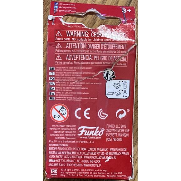 New Open Box 2018 Funko POP Keychain ~ Fortnite Brite Bomber ~ Official QR Code - Picture 5 of 5